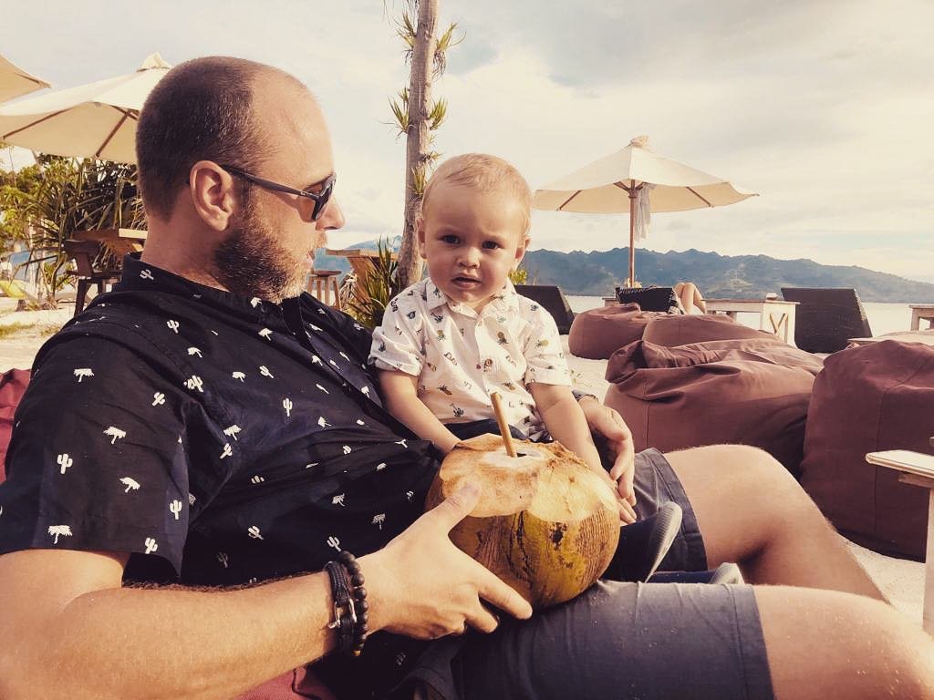 Floris and Max in Gili Air, Indonesia